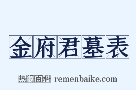 金府君墓表是什么意思的图片